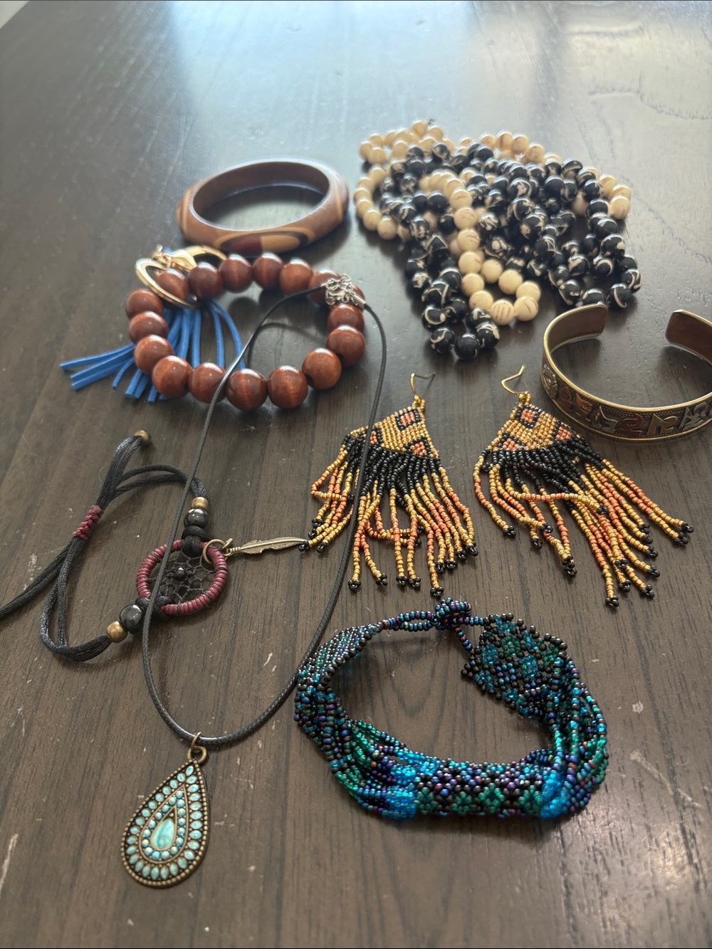 Bundle Necklace, Bracelets, earrings and accessory.